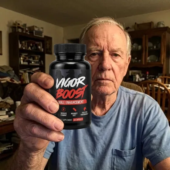 A VigorBoost&reg; customer holding the bottle