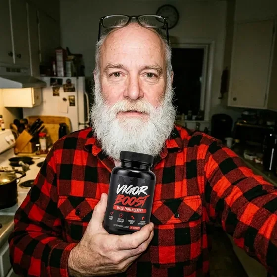 A VigorBoost&reg; customer holding the bottle
